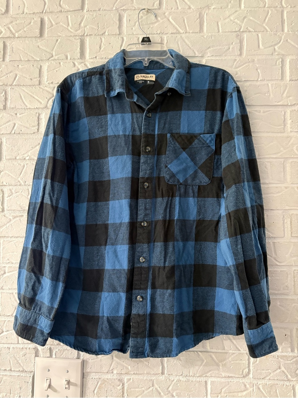 Magellan Outdoors Black & Blue Buffalo Plaid Button-Up Shirt